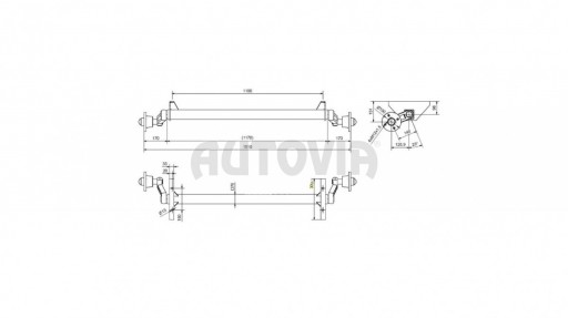 Náprava Dora b-1100mm 100x4 č.2