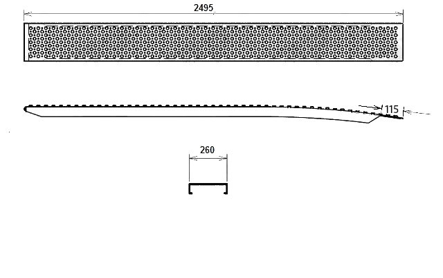Nájezd hliníkový 2500/260 mm prohnutý (1000 kg na pár) č.3