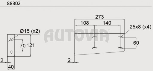 Držák boxu BLACKIT horizontální 273mm (sada pro 1 box) č.2