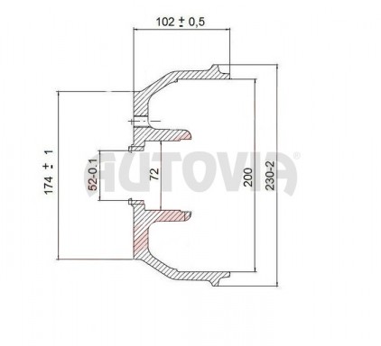 Buben brzdový KNOTT pro 10' kola 200x50 (112x5) včetně ložiska č.2