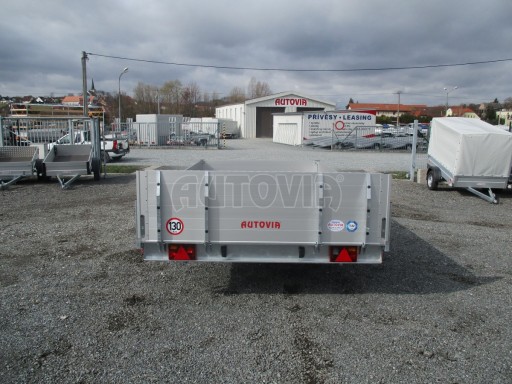 Hydraulicky sklopný přívěs valník s nájezdným čelem AD 2,7T 4,17x2,09/0,35 POČ