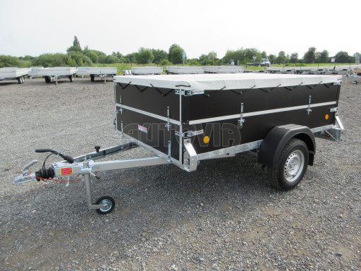 Jednoosý brzděný přívěs s nástavbou ZV 27 1,3T B1 2,50x1,48/0,70 M POČ, nástavba, plachta