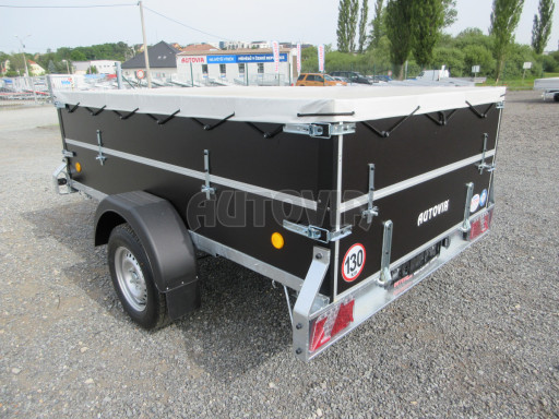 Jednoosý brzděný přívěs s nástavbou ZV 27 1,3T B1 2,50x1,48/0,70 M POČ, nástavba, plachta