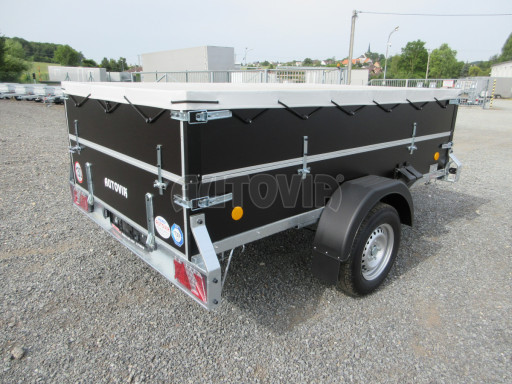 Jednoosý brzděný přívěs s nástavbou ZV 27 1,3T B1 2,50x1,48/0,70 M POČ, nástavba, plachta