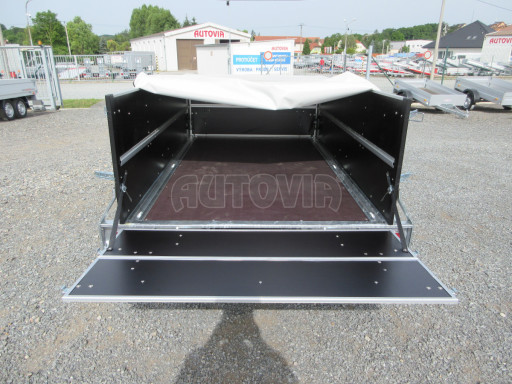 Jednoosý brzděný přívěs s nástavbou ZV 27 1,3T B1 2,50x1,48/0,70 M POČ, nástavba, plachta