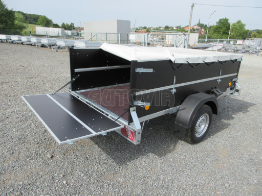 Jednoosý brzděný přívěs s nástavbou ZV 27 1,3T B1 2,50x1,48/0,70 M POČ, nástavba, plachta