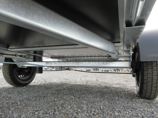 Jednoosý brzděný přívěs s nástavbou ZV 27 1,3T B1 2,50x1,48/0,70 M POČ, nástavba, plachta