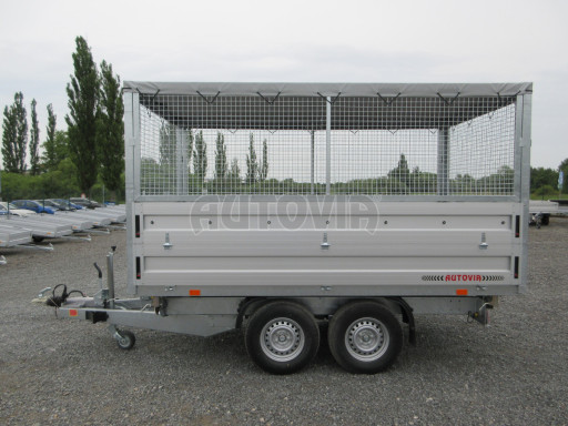 Třístranný sklopný přívěs ATS 3SKS 3,5T 3,32x1,70/1,70 nástavba, plachta, GITTER v elektrice