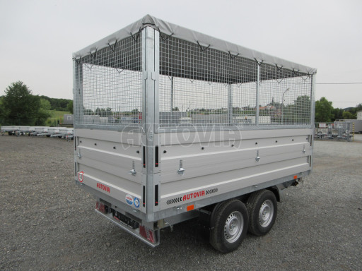 Třístranný sklopný přívěs ATS 3SKS 3,5T 3,32x1,70/1,70 nástavba, plachta, GITTER v elektrice
