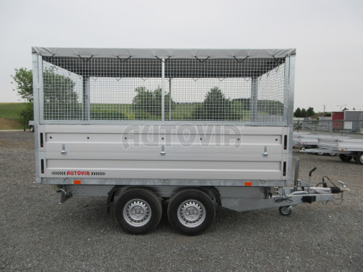 Třístranný sklopný přívěs ATS 3SKS 3,5T 3,32x1,70/1,70 nástavba, plachta, GITTER v elektrice