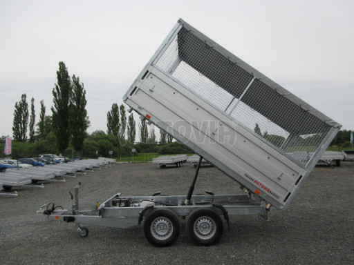 Třístranný sklopný přívěs ATS 3SKS 3,5T 3,32x1,70/1,70 nástavba, plachta, GITTER v elektrice