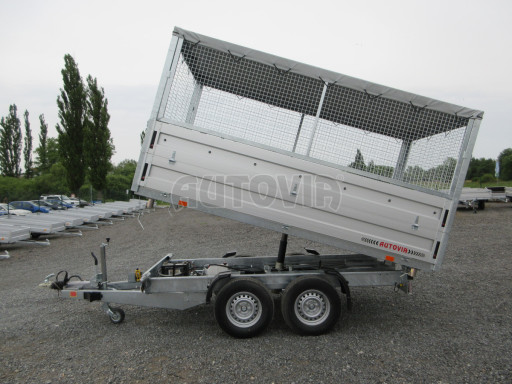 Třístranný sklopný přívěs ATS 3SKS 3,5T 3,32x1,70/1,70 nástavba, plachta, GITTER v elektrice