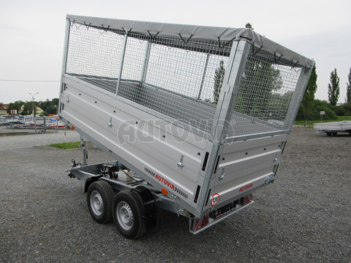 Třístranný sklopný přívěs ATS 3SKS 3,5T 3,32x1,70/1,70 nástavba, plachta, GITTER v elektrice