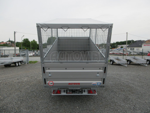 Třístranný sklopný přívěs ATS 3SKS 3,5T 3,32x1,70/1,70 nástavba, plachta, GITTER v elektrice