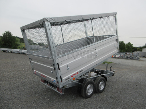 Třístranný sklopný přívěs ATS 3SKS 3,5T 3,32x1,70/1,70 nástavba, plachta, GITTER v elektrice