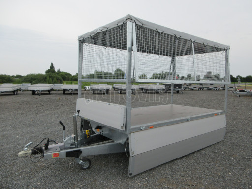 Třístranný sklopný přívěs ATS 3SKS 3,5T 3,32x1,70/1,70 nástavba, plachta, GITTER v elektrice