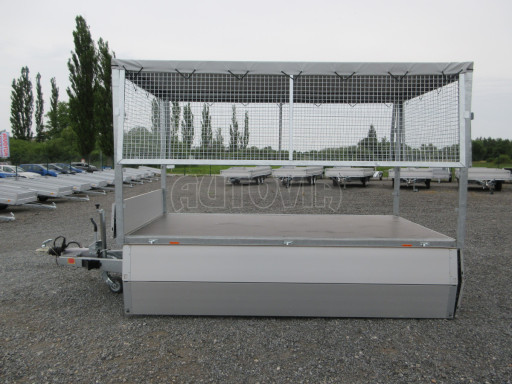 Třístranný sklopný přívěs ATS 3SKS 3,5T 3,32x1,70/1,70 nástavba, plachta, GITTER v elektrice