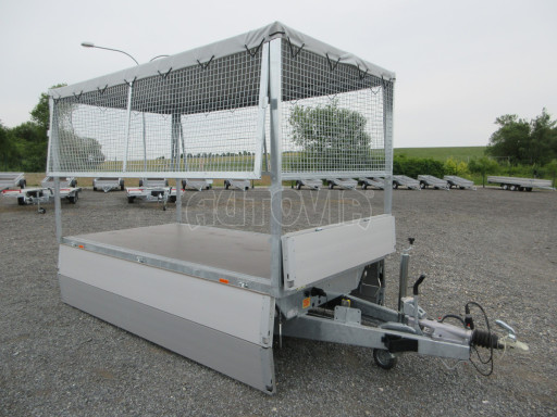 Třístranný sklopný přívěs ATS 3SKS 3,5T 3,32x1,70/1,70 nástavba, plachta, GITTER v elektrice