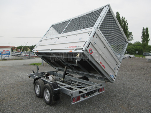 Třístranný sklopný přívěs ATS 3SKS 3,5T 3,32x1,70/1,70 nástavba, plachta, GITTER v elektrice