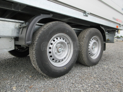 Třístranný sklopný přívěs ATS 3SKS 3,5T 3,32x1,70/1,70 nástavba, plachta, GITTER v elektrice