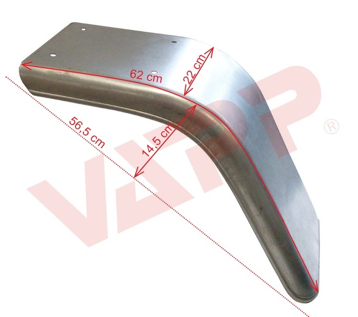 Blatník poloviční plechový š. 220 mm levý, pozink č.2