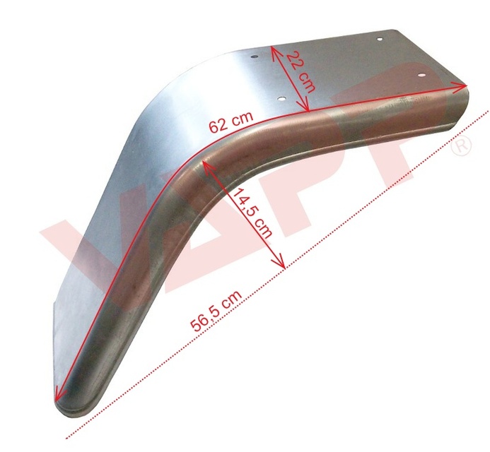 Blatník poloviční plechový š. 220 mm pravý, pozink č.2