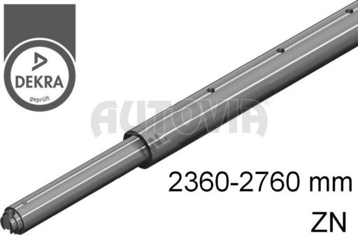 Rozpěrná tyč mezi lišty 2360-2760 Zn pr.19/24mm č.2