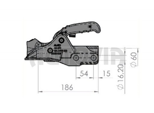 Tažná spojka AL-KO Profi AK 351, 3500 kg, 60 mm, H16 + SoftDock č.2