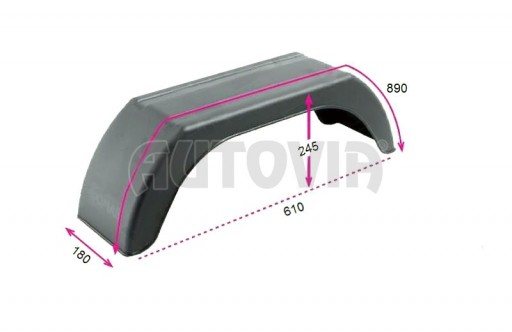 Blatník plast 10'/180 mm DOMAR černý lomený č.2