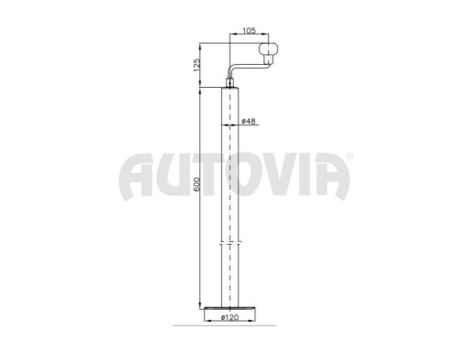 Opěrná noha WW ST 48-120 (600 mm s výsuvem 220 mm) 150kg č.2