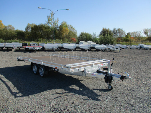 Přívěs pro převoz aut sklopný - AD 2,7T 4,50x2,09 plato