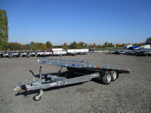 Přívěs pro převoz aut sklopný - AD 2,7T 4,50x2,09 plato