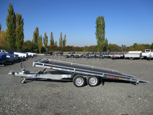 Přívěs pro převoz aut sklopný - AD 2,7T 4,50x2,09 plato