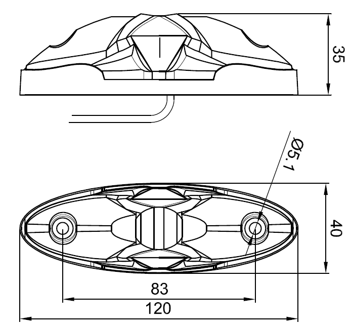 Svítilna doplňková obrysová LED Fristom FT-038 (12-36V) č.5