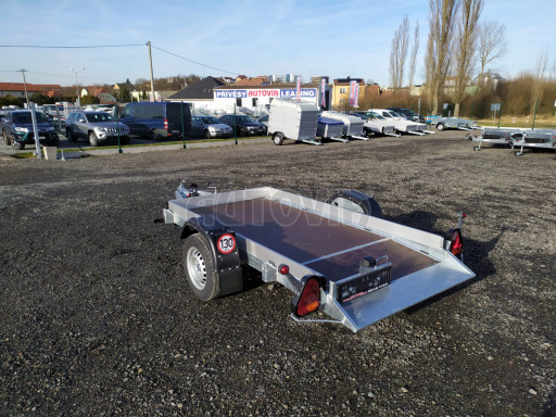 Jednoosý nebrzděný hydraulicky sklopný přívěs HS 750kg N1 2,46x1,26/0,10 ruč* č.2