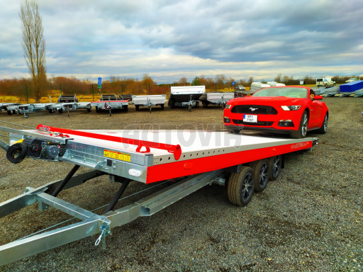 Plato pro převoz velkých vozidel JMB 3,5T B3 5,50x2,09 ALU kola el.naviják č.55