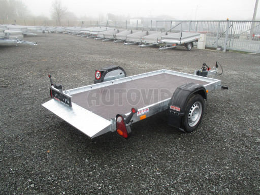 Jednoosý nebrzděný hydraulicky sklopný přívěs HS 750kg N1 2,55x1,26/0,10 ruč ECO č.14