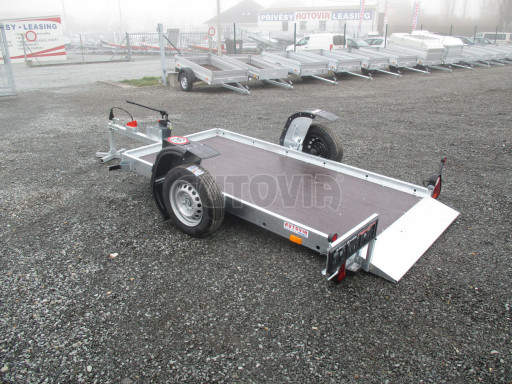 Jednoosý nebrzděný hydraulicky sklopný přívěs HS 750kg N1 2,55x1,26/0,10 ruč ECO č.21