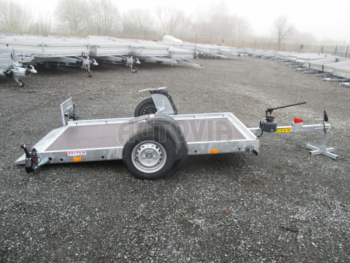 Jednoosý nebrzděný hydraulicky sklopný přívěs HS 750kg N1 2,55x1,26/0,10 ruč ECO č.22