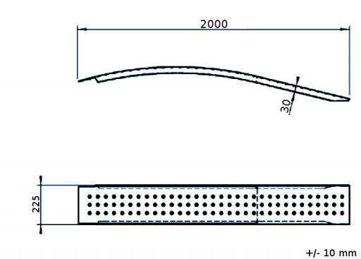 Nájezd hliníkový 2000/200 mm prohnutý (400 kg na pár) č.2
