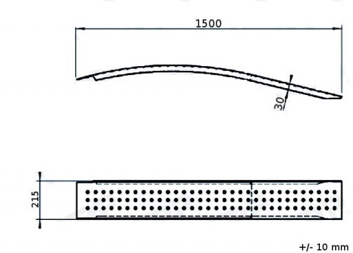 Nájezd hliníkový 1500/200 mm prohnutý (400 kg na pár) č.2