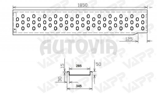 Nájezd VAPP 1850/285 mm levý č.3