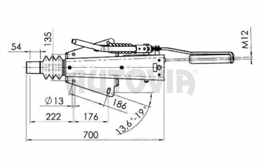 Nájezdová brzda AL-KO 2,8VB (univerz. montáž) bez kloubu č.2