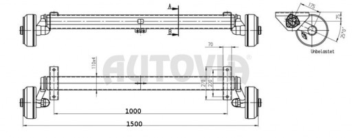 Náprava AL-KO B1800 (1800kg) a=1000 25st 5x112 č.2