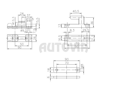 Pant bočnic TIR BSCHG 40 litinový komplet č.2
