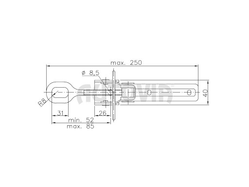 Závěr bočnic - přezka BV 40-1 (bez protikusu, stavitelný třmen) č.2
