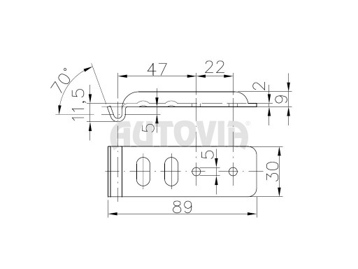 Závěr bočnic - protikus BVG 60-A malý rovný č.2