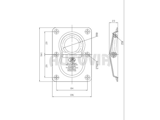 Kotvící oko - velké zápustné 146mm x 106mm(1000kg) č.2