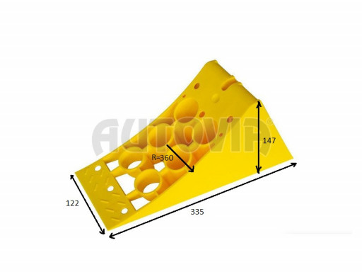 Zakládací klín plastový žlutý R360mm č.2