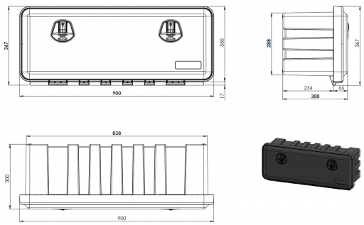 Daken JUST 900-R, box 900x367x300 mm č.2
